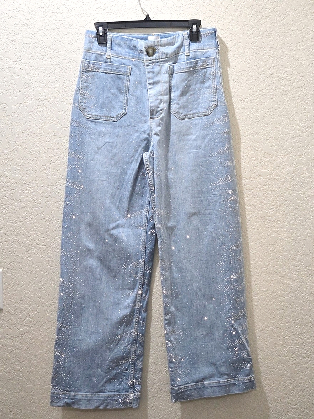 Anthropologie Maeve "The Colette" Rhinestone Embellished Full-Length Jeans (30R)